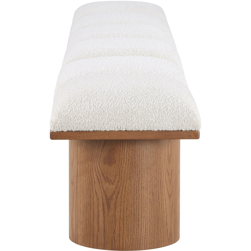 Meridian Furniture Pavilion Cream Boucle Fabric Bench