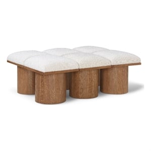 Meridian Furniture Pavilion Cream Boucle Fabric Bench