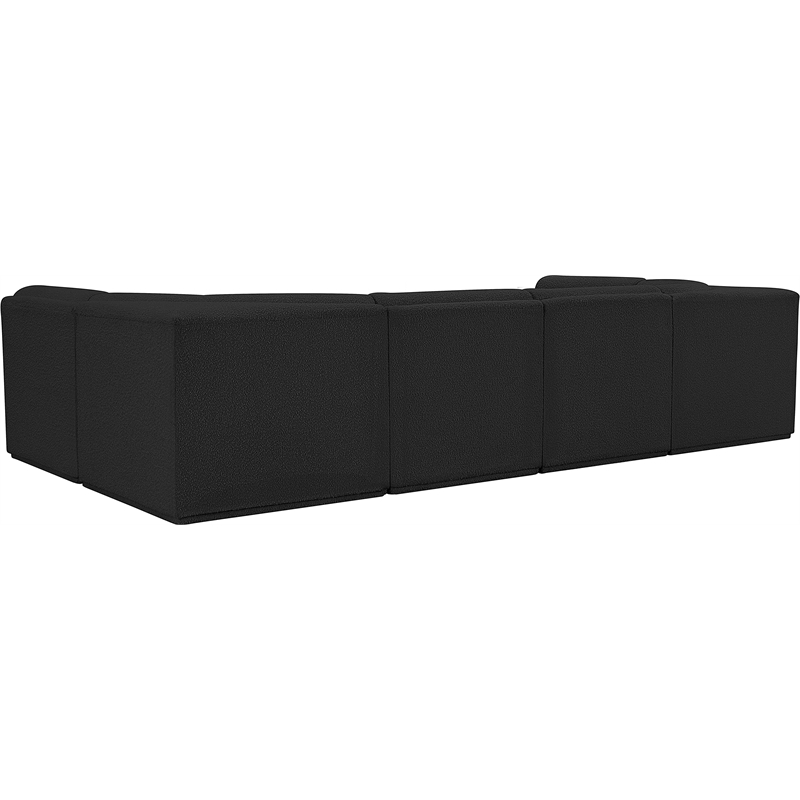 Meridian Furniture Ollie Black Boucle Fabric Modular Sectional