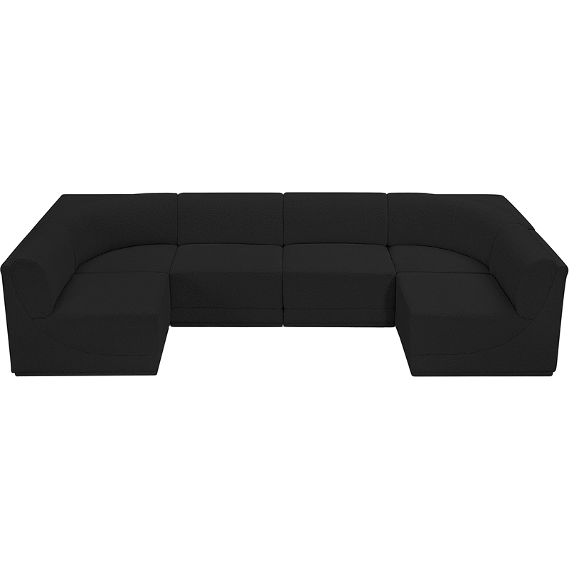 Meridian Furniture Ollie Black Boucle Fabric Modular Sectional