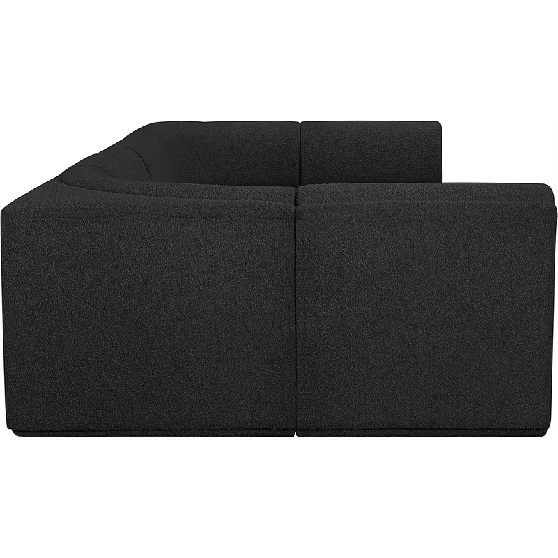 Meridian Furniture Ollie Black Boucle Fabric Modular Sectional