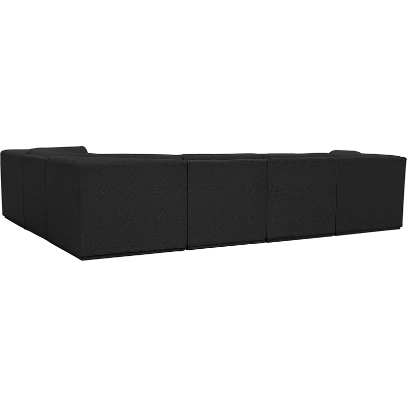 Meridian Furniture Ollie Black Boucle Fabric Modular Sectional