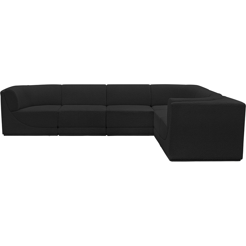 Meridian Furniture Ollie Black Boucle Fabric Modular Sectional