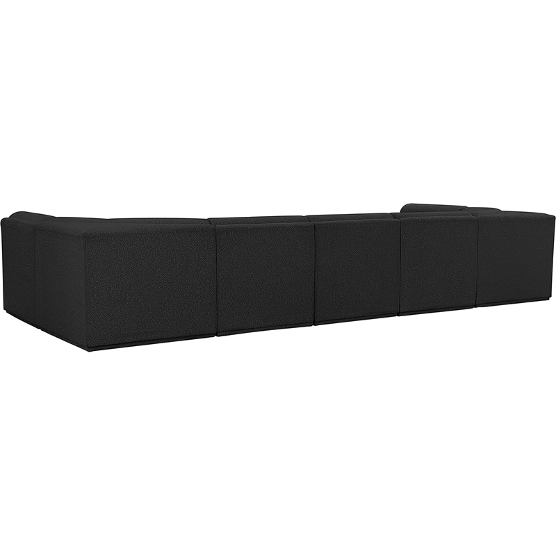 Meridian Furniture Ollie Black Boucle Fabric Modular Sectional