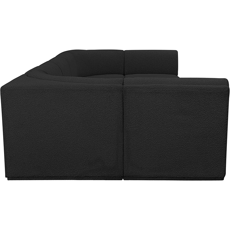 Meridian Furniture Ollie Black Boucle Fabric Modular Sectional
