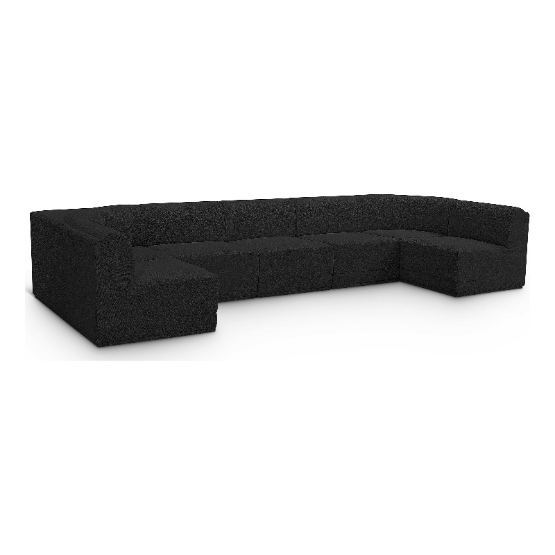 Meridian Furniture Ollie Black Boucle Fabric Modular Sectional