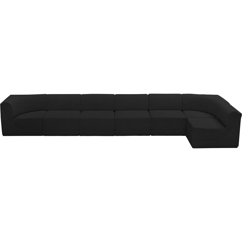 Meridian Furniture Ollie Black Boucle Fabric Modular Sectional