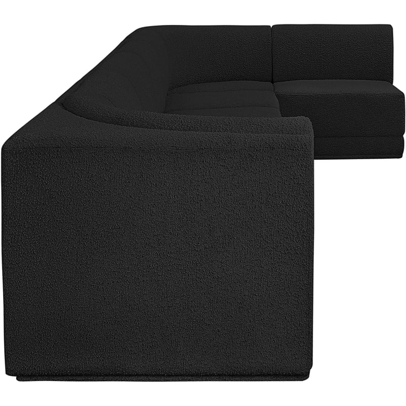 Meridian Furniture Ollie Black Boucle Fabric Modular Sectional