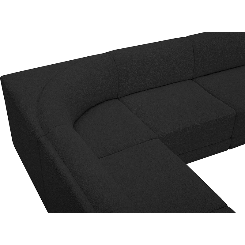 Meridian Furniture Ollie Black Boucle Fabric Modular Sectional