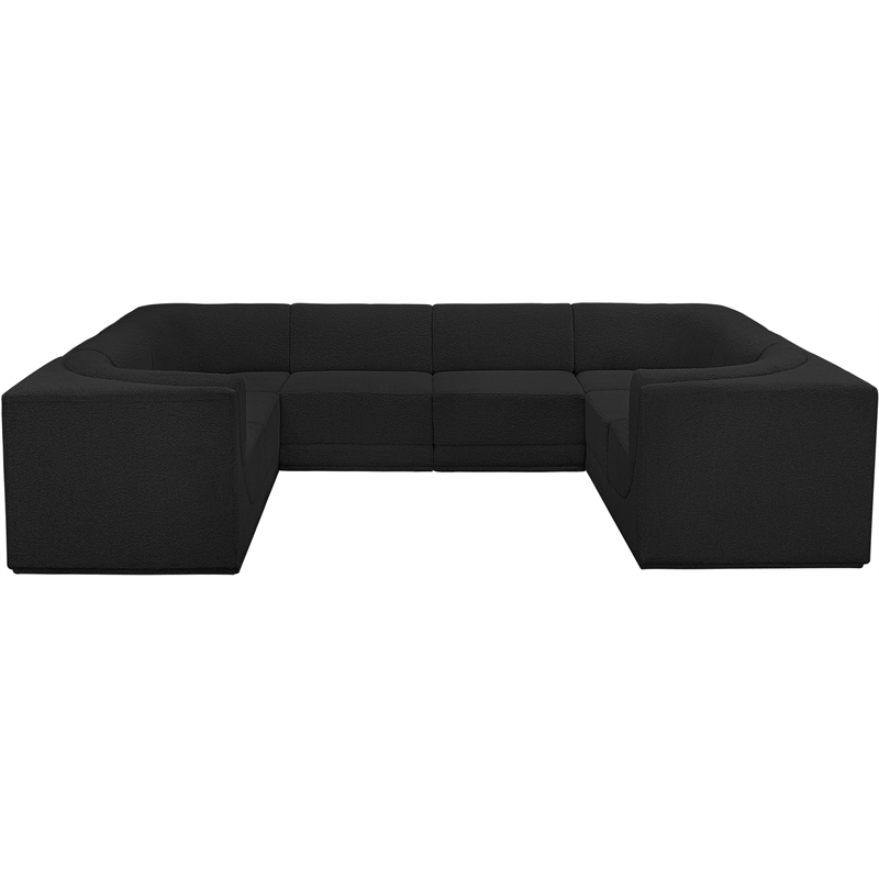 Meridian Furniture Ollie Black Boucle Fabric Modular Sectional