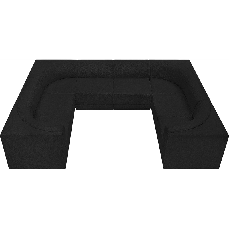 Meridian Furniture Ollie Black Boucle Fabric Modular Sectional