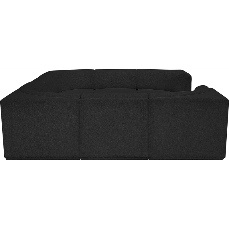 Meridian Furniture Ollie Black Boucle Fabric Modular Sectional