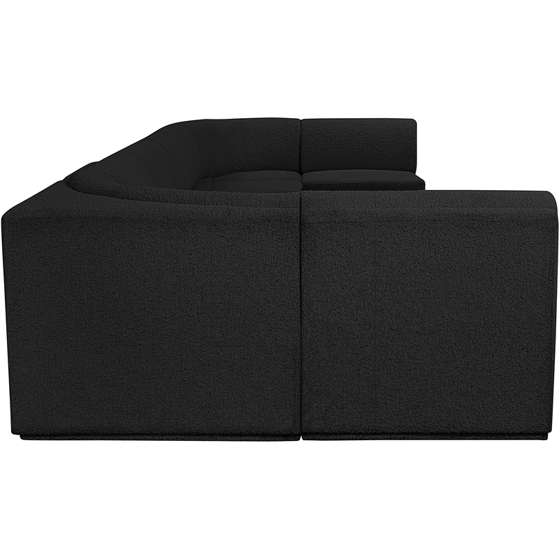 Meridian Furniture Ollie Black Boucle Fabric Modular Sectional