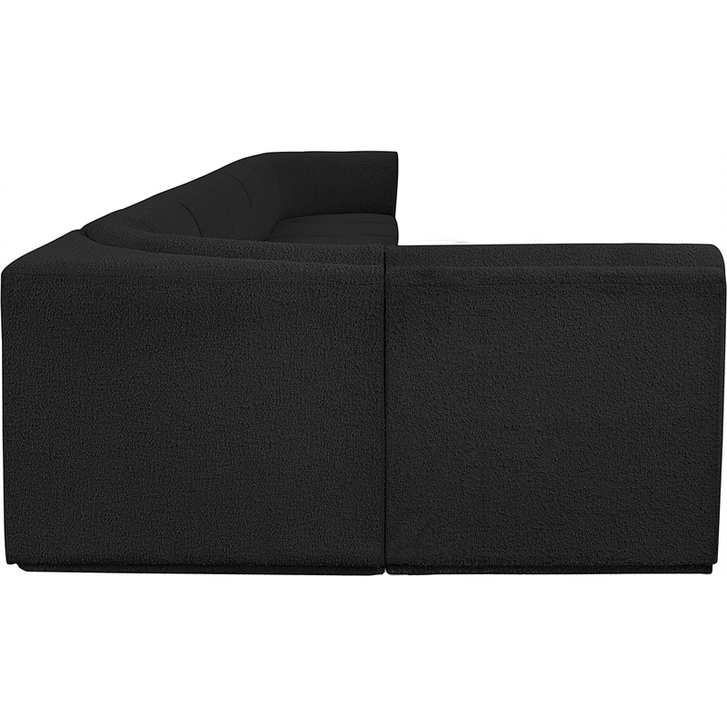 Meridian Furniture Ollie Black Boucle Fabric Modular Sectional