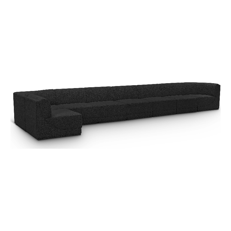 Meridian Furniture Ollie Black Boucle Fabric Modular Sectional