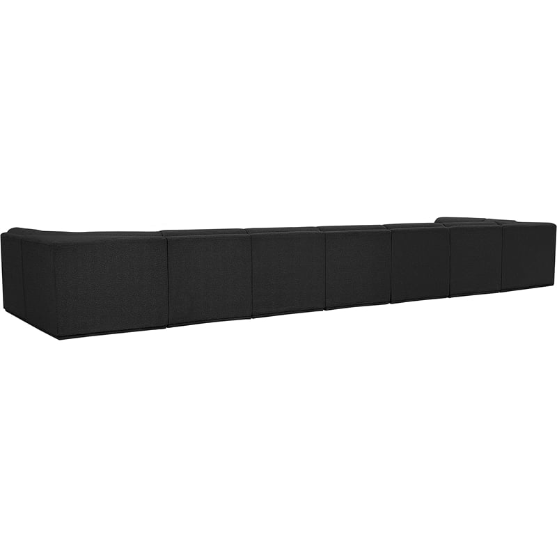 Meridian Furniture Ollie Black Boucle Fabric Modular Sectional