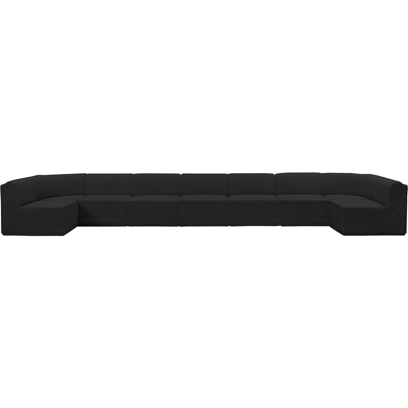 Meridian Furniture Ollie Black Boucle Fabric Modular Sectional