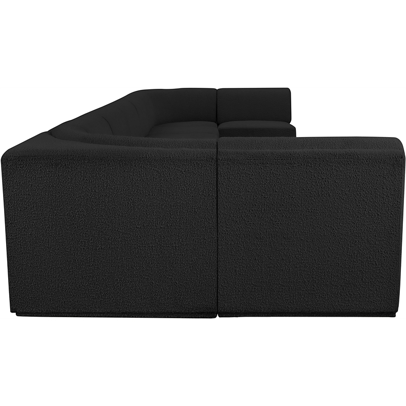 Meridian Furniture Ollie Black Boucle Fabric Modular Sectional