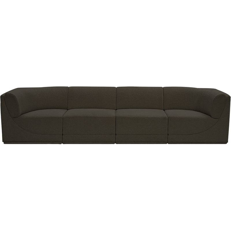 Meridian Furniture Ollie Brown Boucle Fabric Modular Sofa