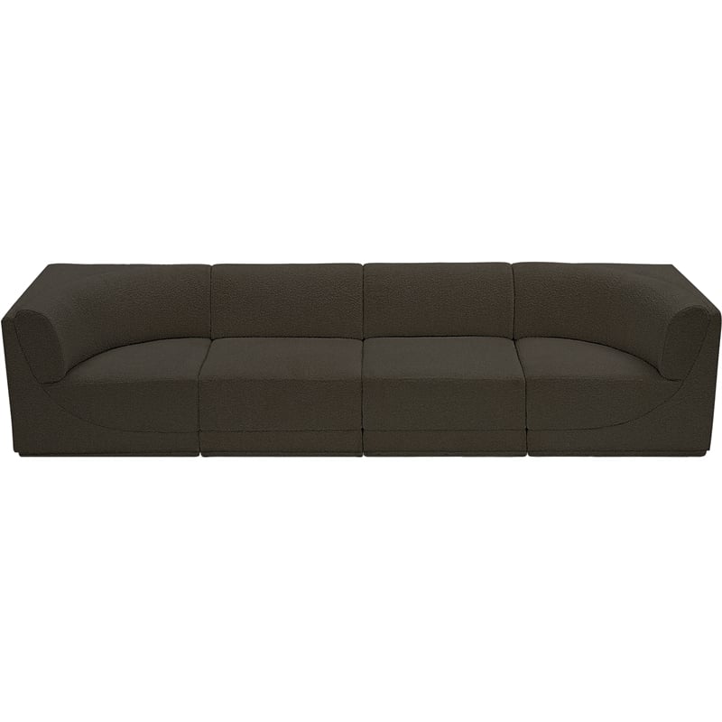 Meridian Furniture Ollie Brown Boucle Fabric Modular Sofa