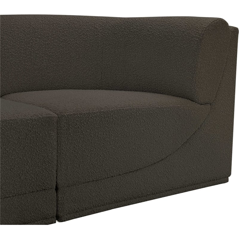 Meridian Furniture Ollie Brown Boucle Fabric Modular Sofa