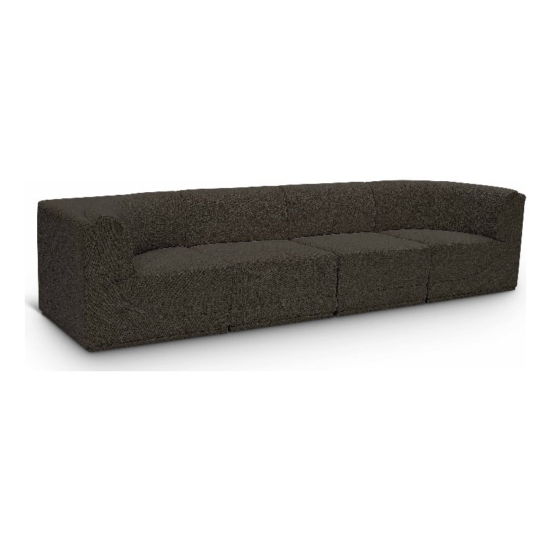 Meridian Furniture Ollie Brown Boucle Fabric Modular Sofa