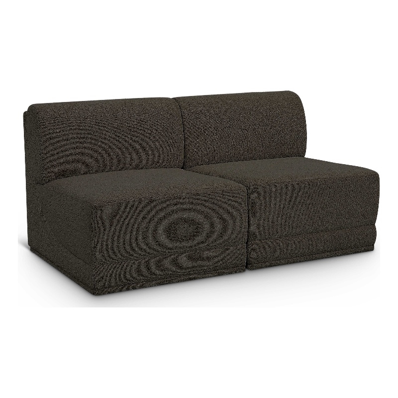 Meridian Furniture Ollie Brown Boucle Fabric Modular Sofa