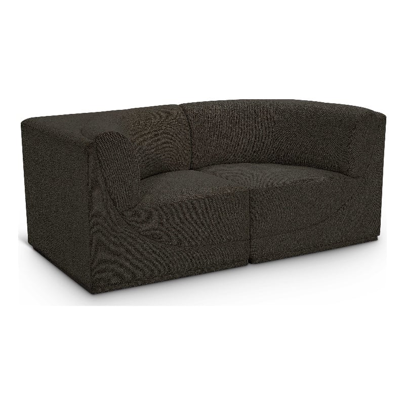 Meridian Furniture Ollie Brown Boucle Fabric Modular Sofa
