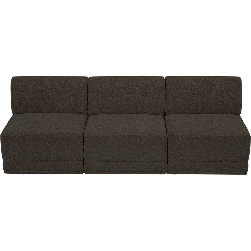 Meridian Furniture Ollie Brown Boucle Fabric Modular Sofa