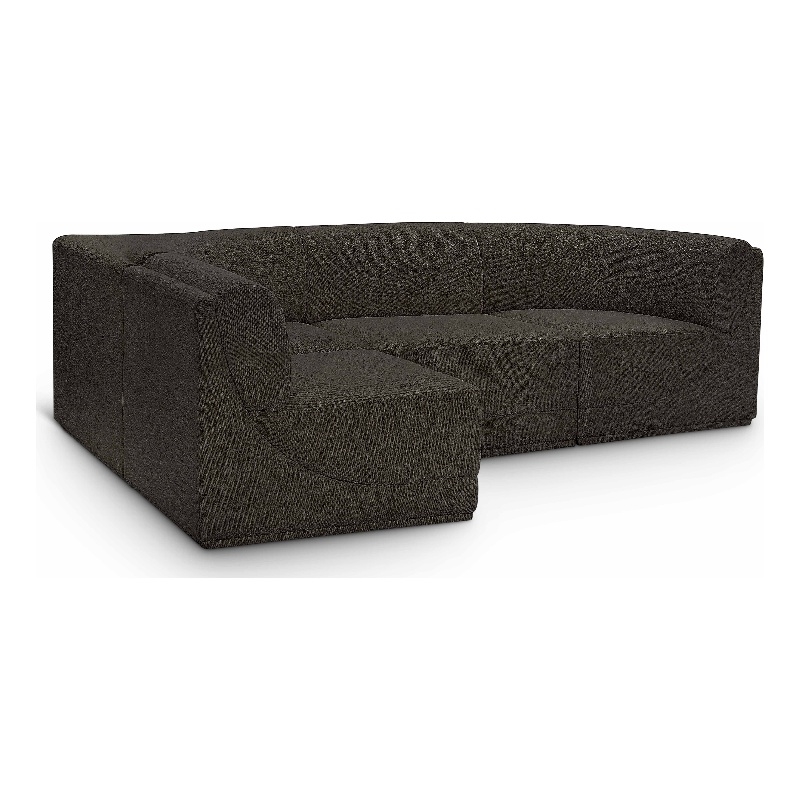 Meridian Furniture Ollie Brown Boucle Fabric Modular Sectional
