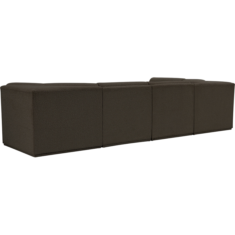 Meridian Furniture Ollie Brown Boucle Fabric Modular Sectional