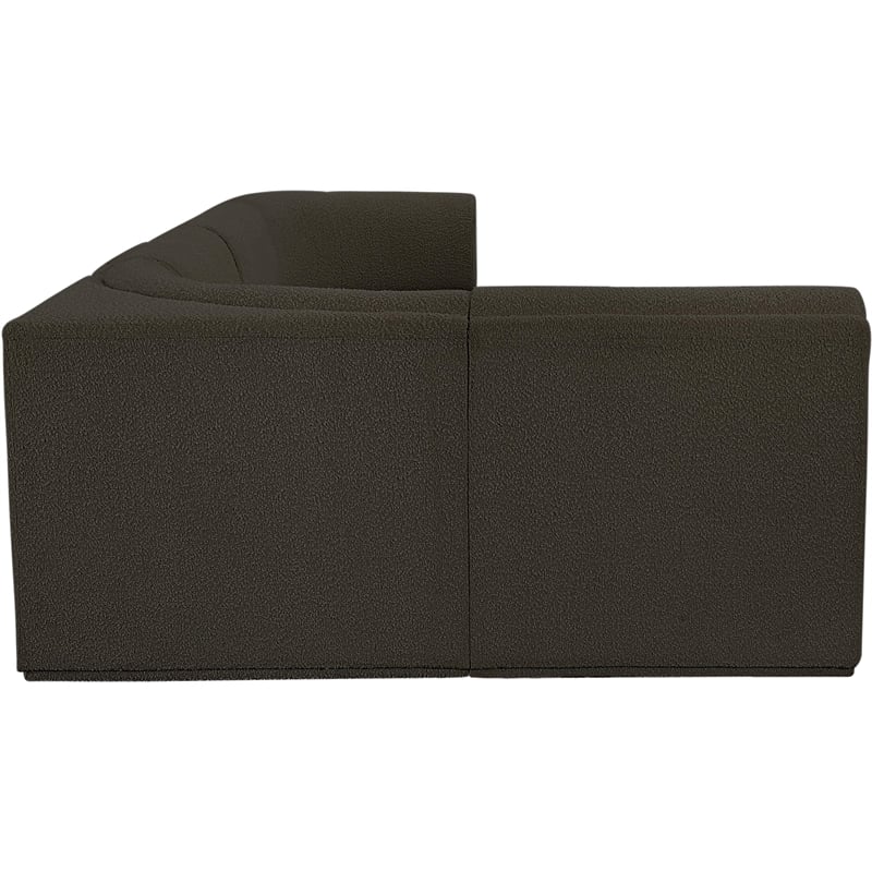 Meridian Furniture Ollie Brown Boucle Fabric Modular Sectional