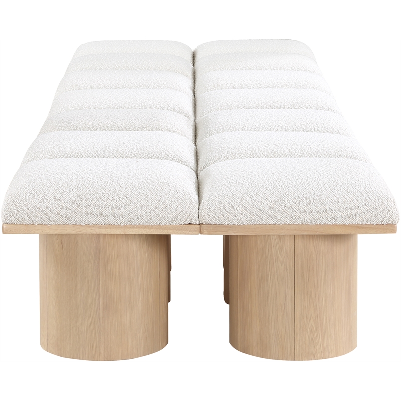 Meridian Furniture Pavilion Cream Boucle Fabric Bench