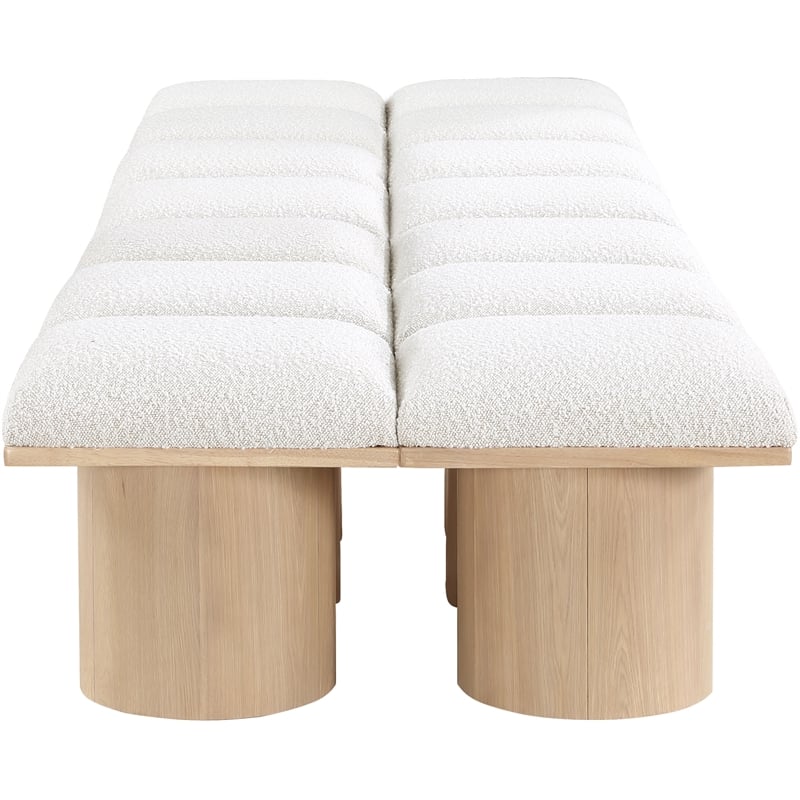Meridian Furniture Pavilion Cream Boucle Fabric Bench