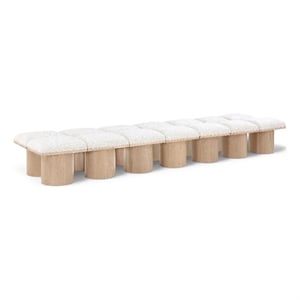 Meridian Furniture Pavilion Cream Boucle Fabric Bench