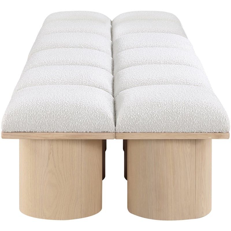 Meridian Furniture Pavilion Cream Boucle Fabric Bench
