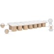 Meridian Furniture Pavilion Cream Boucle Fabric Bench
