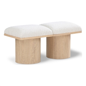Meridian Furniture Pavilion Cream Boucle Fabric Bench