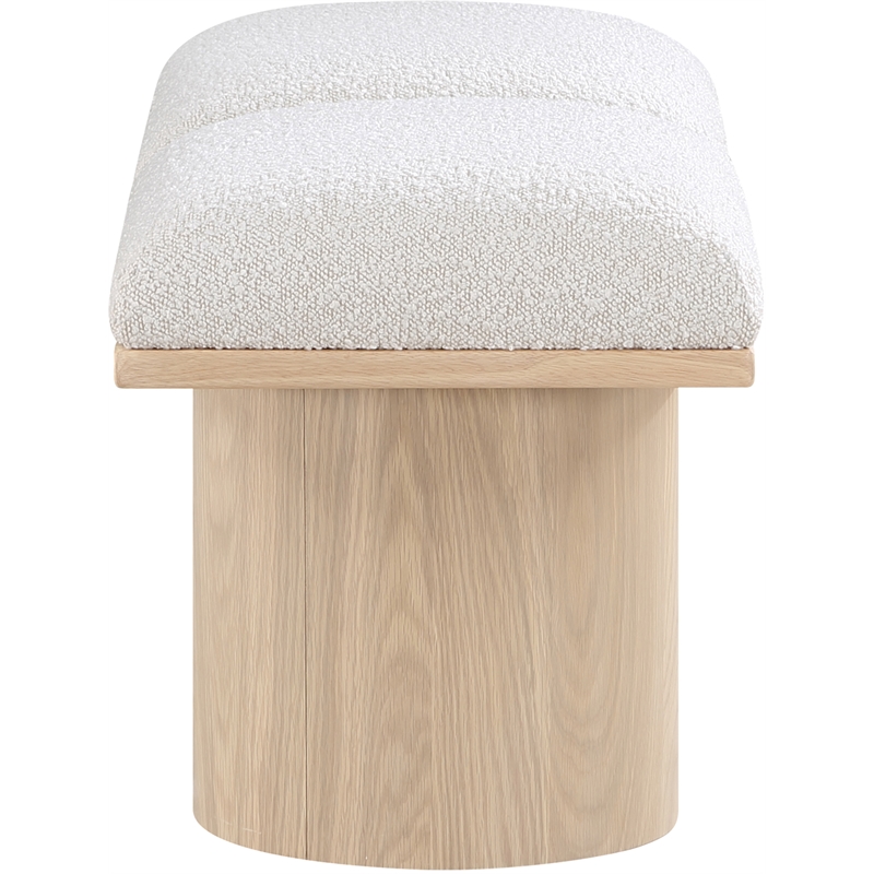 meridian furniture pavilion cream boucle fabric bench