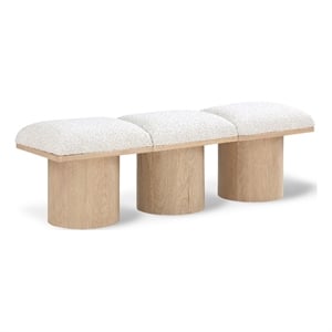 Meridian Furniture Pavilion Cream Boucle Fabric Bench