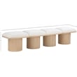 Meridian Furniture Pavilion Cream Boucle Fabric Bench