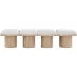 Meridian Furniture Pavilion Cream Boucle Fabric Bench