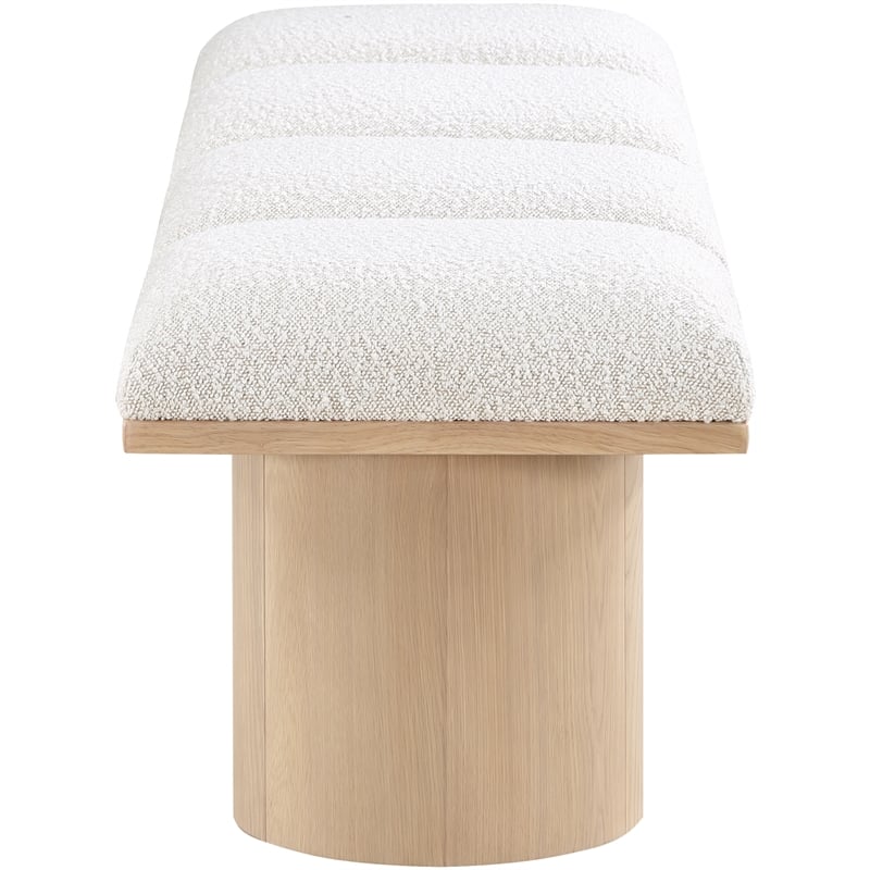 Meridian Furniture Pavilion Cream Boucle Fabric Bench