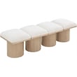 Meridian Furniture Pavilion Cream Boucle Fabric Bench