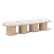 Meridian Furniture Pavilion Cream Boucle Fabric Bench