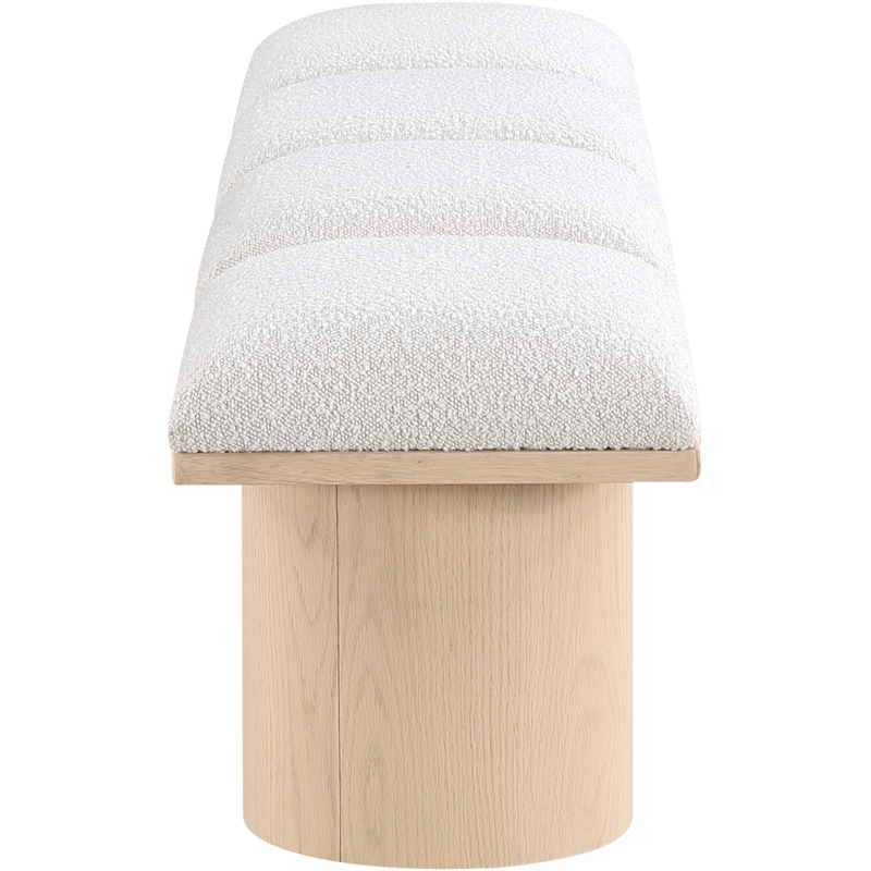 Meridian Furniture Pavilion Cream Boucle Fabric Bench