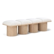 Meridian Furniture Pavilion Cream Boucle Fabric Bench