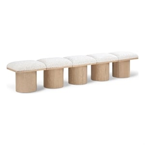 Meridian Furniture Pavilion Cream Boucle Fabric Bench