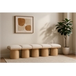 Meridian Furniture Pavilion Cream Boucle Fabric Bench