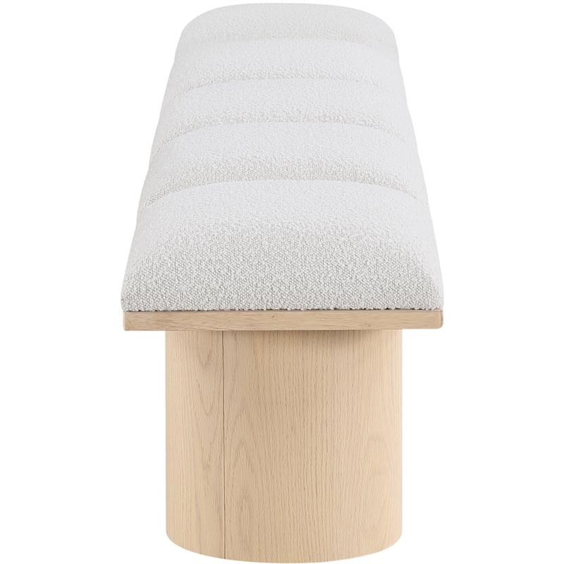 Meridian Furniture Pavilion Cream Boucle Fabric Bench
